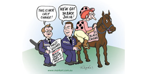 Gillard / Black Caviar - cartoon